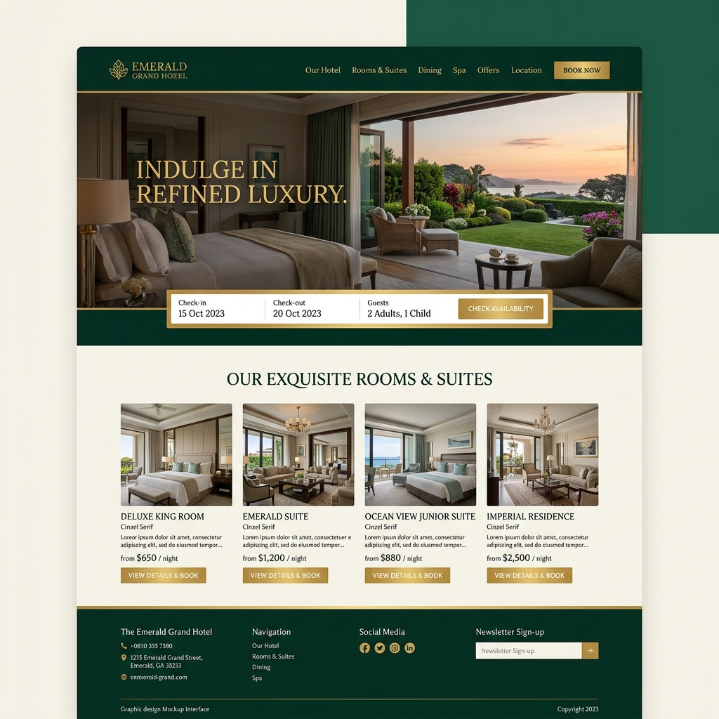 Visualização do Template de Hotel Bitz